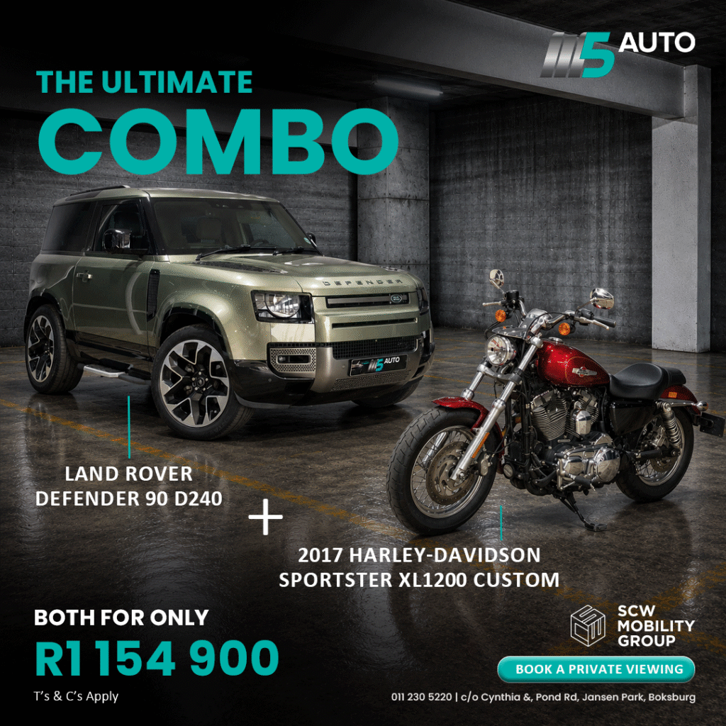 Landrover Defender + 2017 Harley -Davidson Sportster R1 154 900*